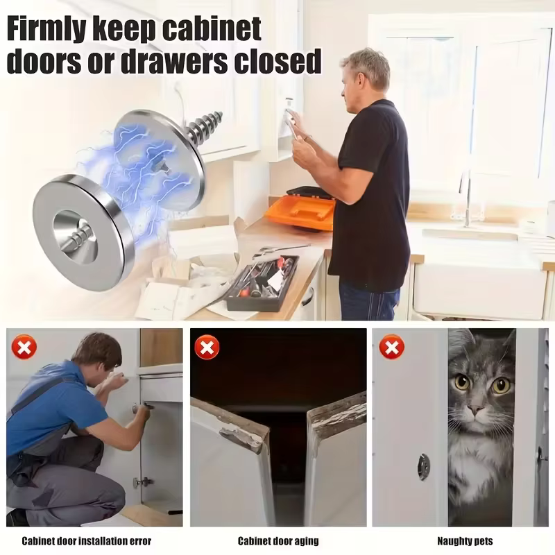 Fermeture magnétique pour porte d'armoire