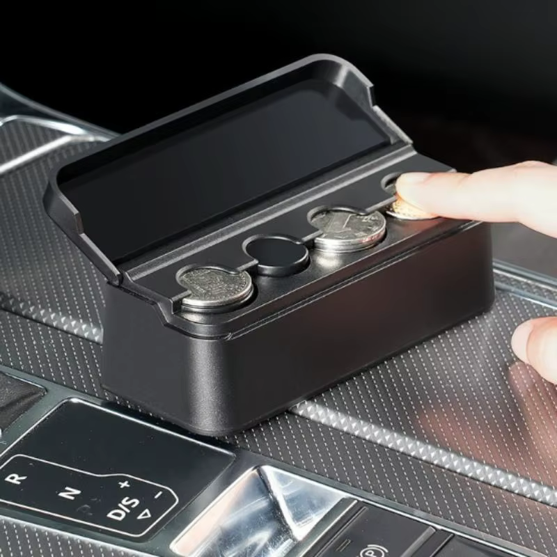 Boîte de rangement portable pour pièces de monnaie de voiture
