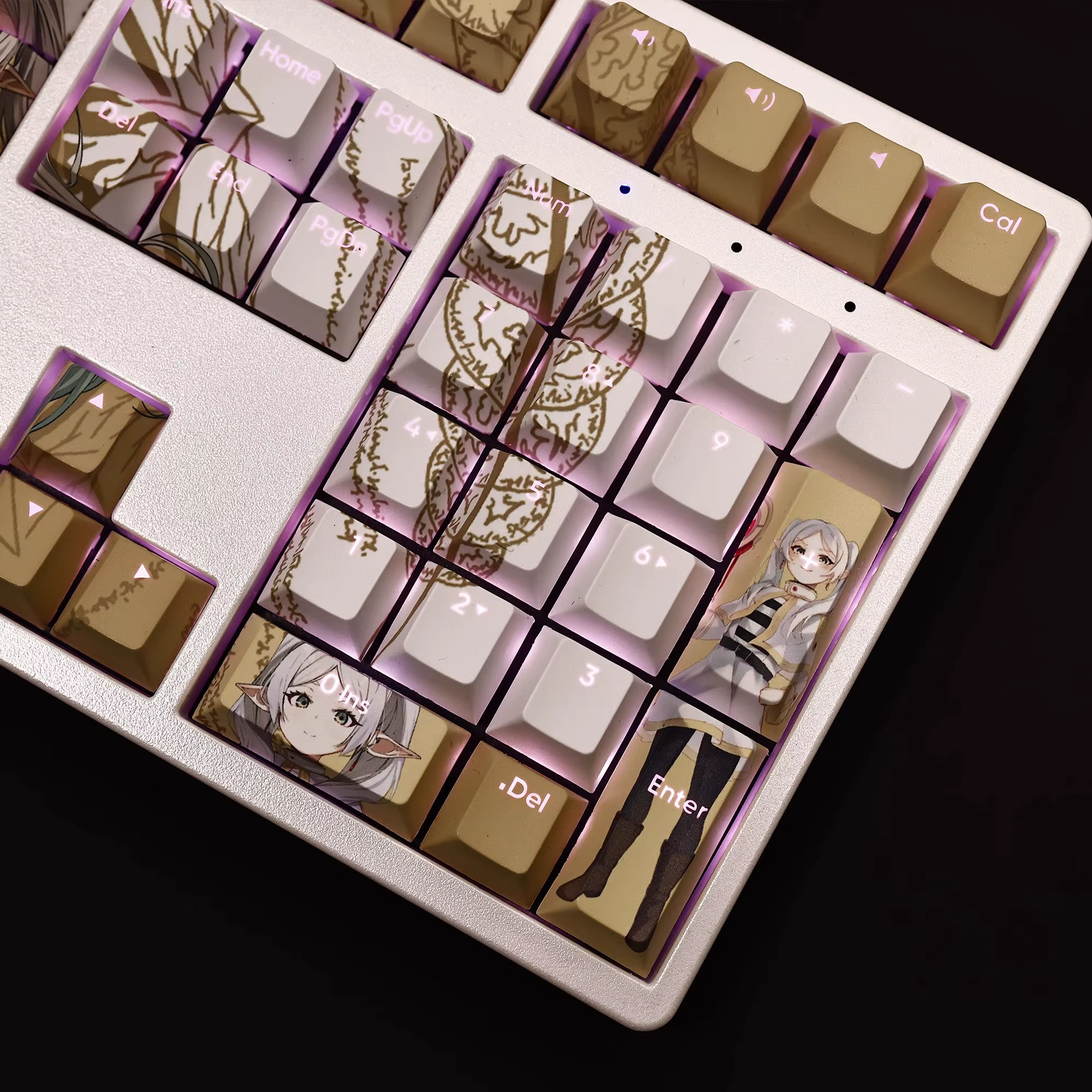 108 touches/ensemble Frieren au-delà de l'extrémité du voyage Keycap PBT rétro-éclairé Keycaps dessin animé