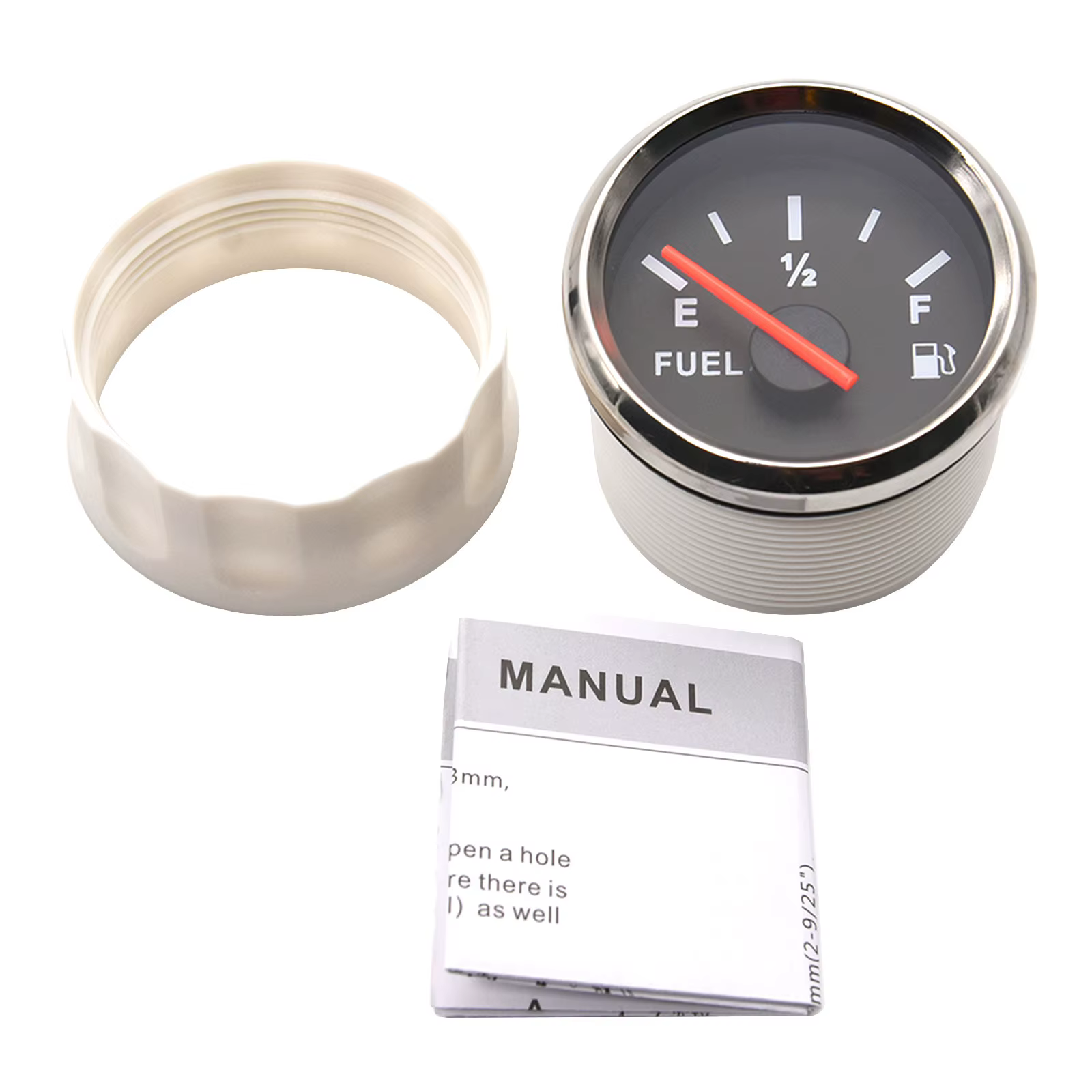 Indicateur de niveau de carburant pour bateau marin de 52 mm avec capteur de niveau de carburant en acier inoxydable 0~190 ohm, unité de transmission de carburant 100~600 mm