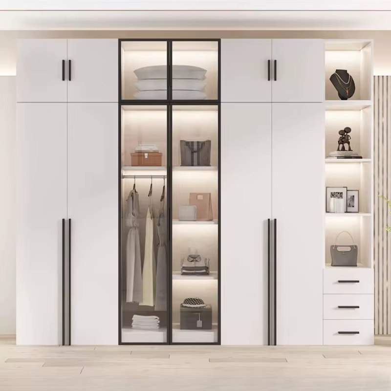 Armoire de rangement moderne en bois massif