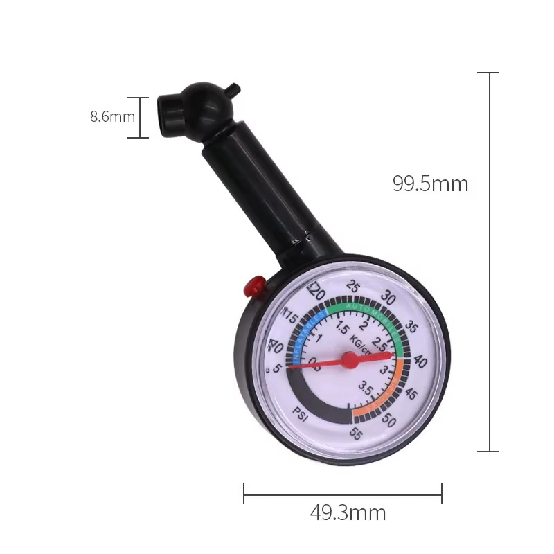 Manomètre de pression des pneus de voiture, pour voiture, moto, camion, vélo, compteur à cadran, testeur de véhicule, outil de mesure des pneus