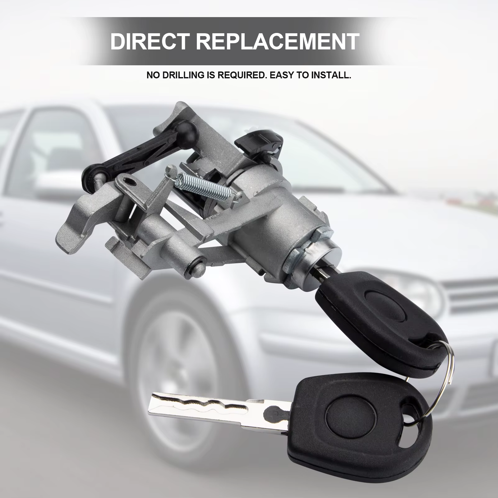 Cylindre de serrure de coffre avec 2 clés 1J6827297G pour Volkswagen Golf GIV Lupo Seat Arosa 1997-2006