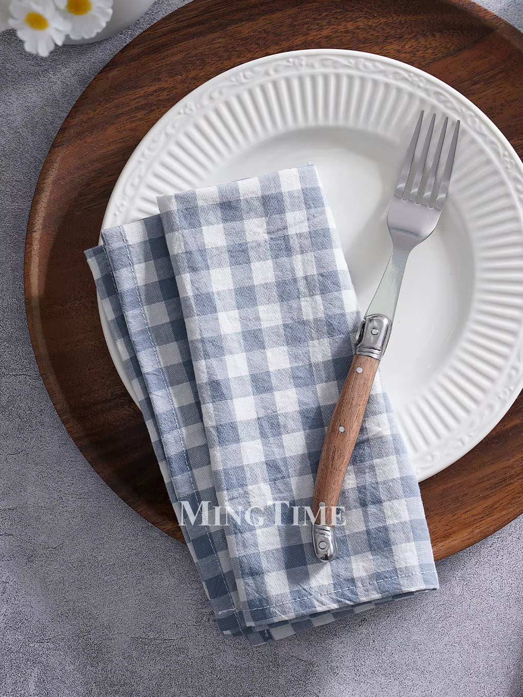 Serviette de table en coton à carreaux vichy 42cm x 42cm