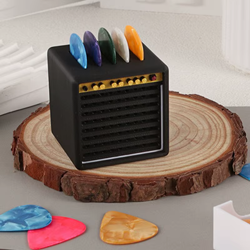 Solution de rangement ultime pour médiator de guitare : support portable imprimé en 3D avec tiroir ; blindé de l'eau et de la poussière.