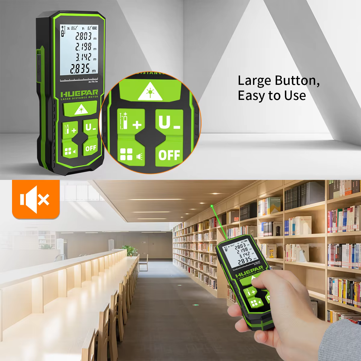 Huepar numérique vert Laser télémètre 60M 100M 120M