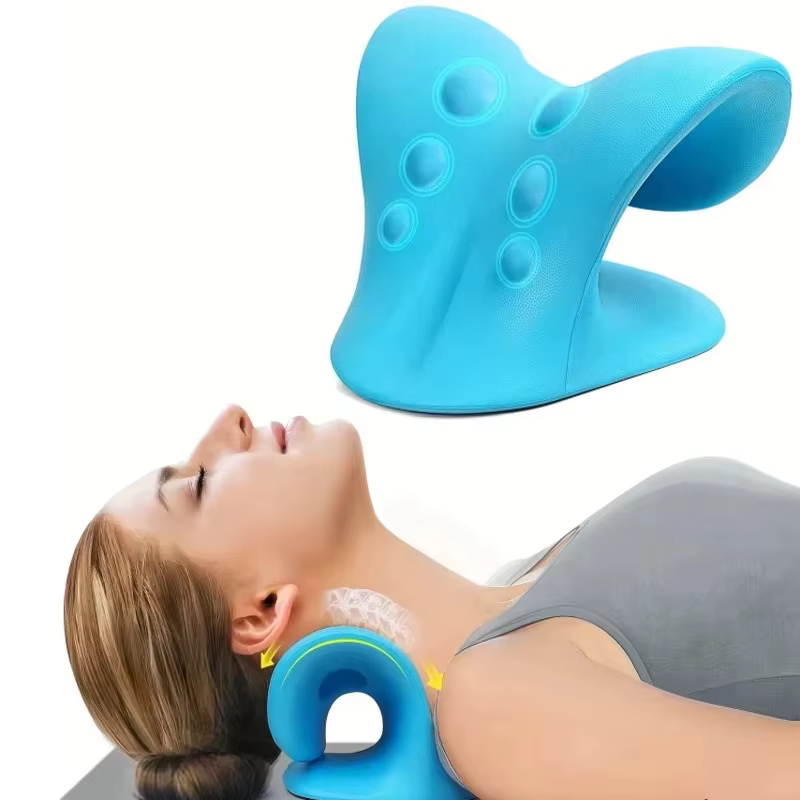 Oreiller de massage cervical pour usage domestique, pression des doigts par gravité portable, correction du cou, protection cervicale et aide au sommeil