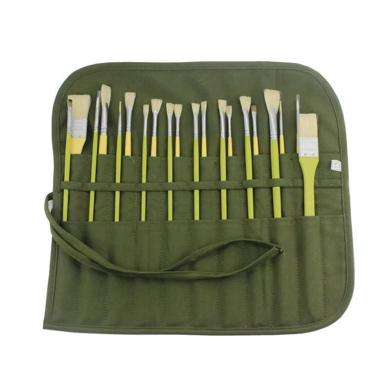 Sac de rangement pour pinceaux de peinture sur toile, étui à stylos enroulable avec 22 emplacements pour pinceaux d'aquarelle, de gouache et de calligraphie
