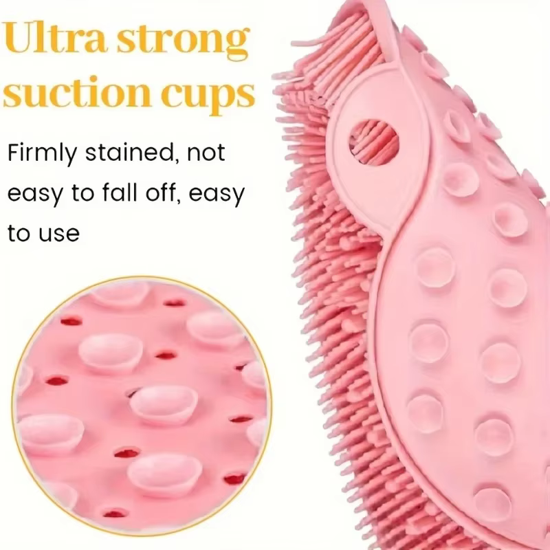 Tapis de bain salle de bain Silicone frotter dos brosse salle de bain anti-dérapant lavage pied Pad Massage tapis de douche avec ventouse exfoliant BrushPad