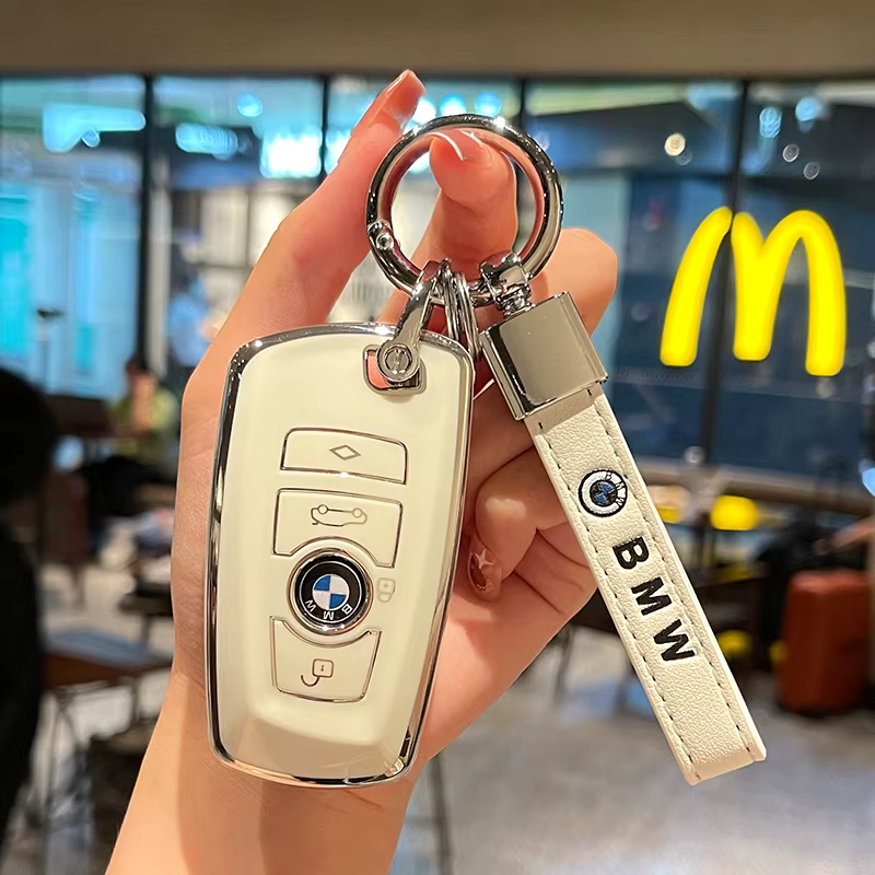 Housse de protection pour clé de voiture avec logo BMW