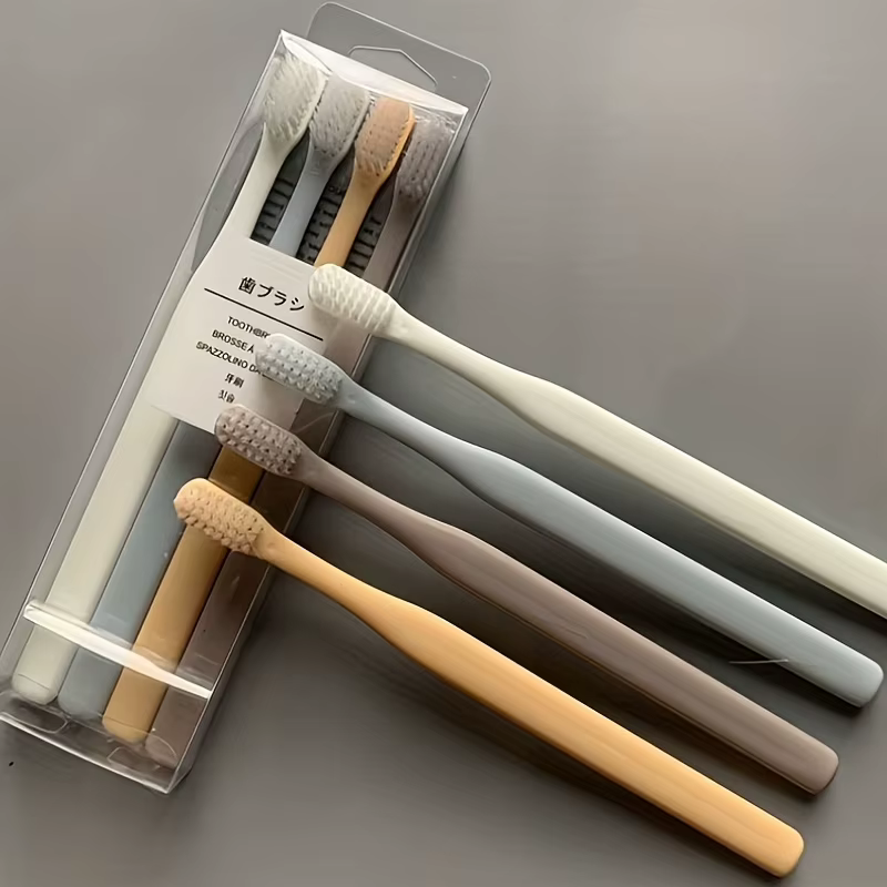 Lot de 4 brosses à dents japonaises Macaron – Poils souples