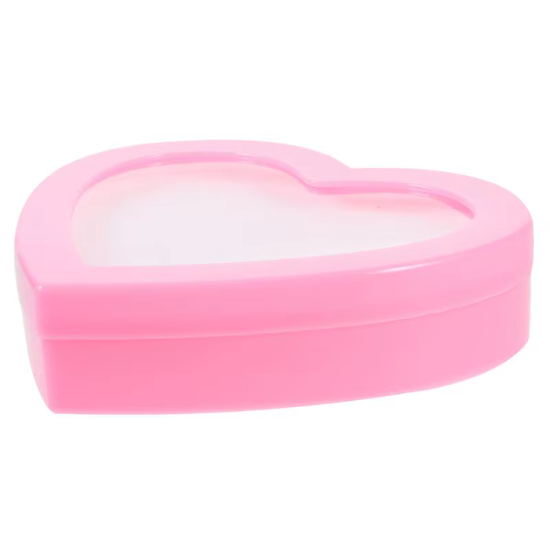 Boîte à bijoux rose en forme de cœur
