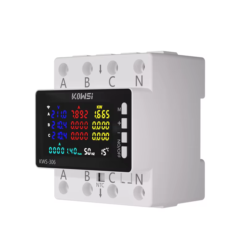 Compteur d'énergie Wifi, moniteur AC AC 85-290V 80A, 3 phases, 4 fils, Rail DIN, protection contre les surtensions, compteur d'électricité