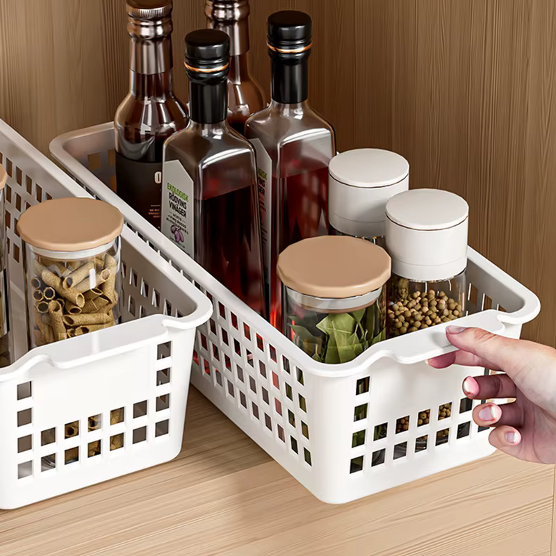 Panier de rangement en plastique à grille ouverte