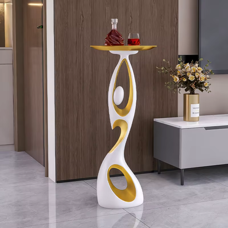 Table d'angle minimaliste moderne, Table d'appoint créative pour salon, canapé, petite Table basse pour la maison, support de rangement artistique au sol
