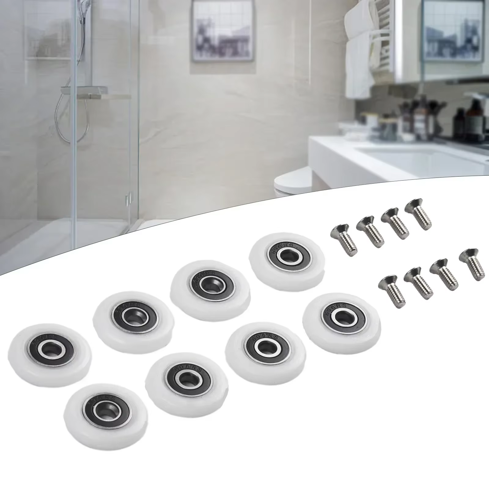 Rouleaux de porte de douche marketavec vis