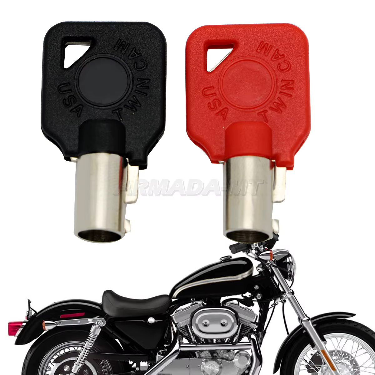 Nouvelle clé de moto noire/rouge