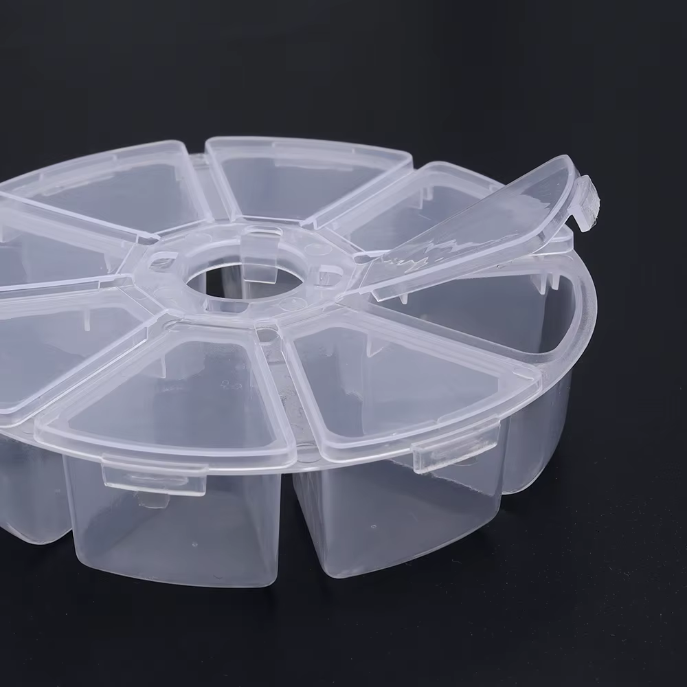 Boîte de rangement ronde transparente en plastique
