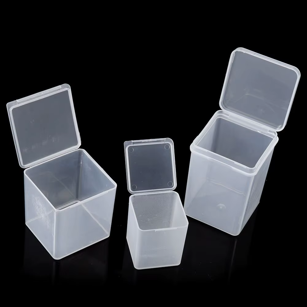 3TANSmall-Boîte de rangement carrée transparente en plastique