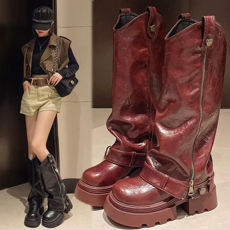 Bottes pour femmes, nouveau style rétro