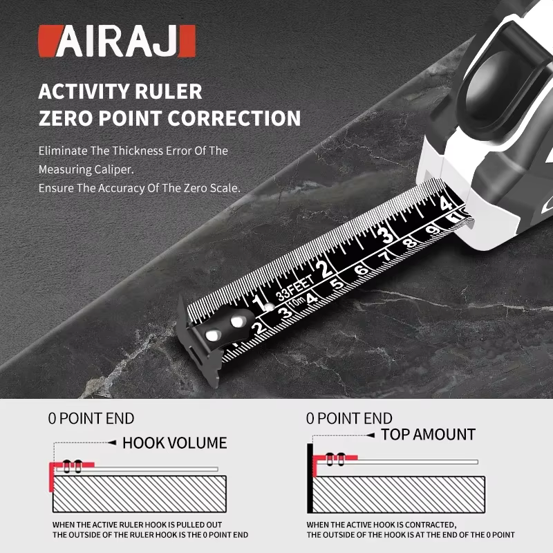 AIRAJ 3M à 10M ruban à mesurer autobloquant boîtier épaissi
