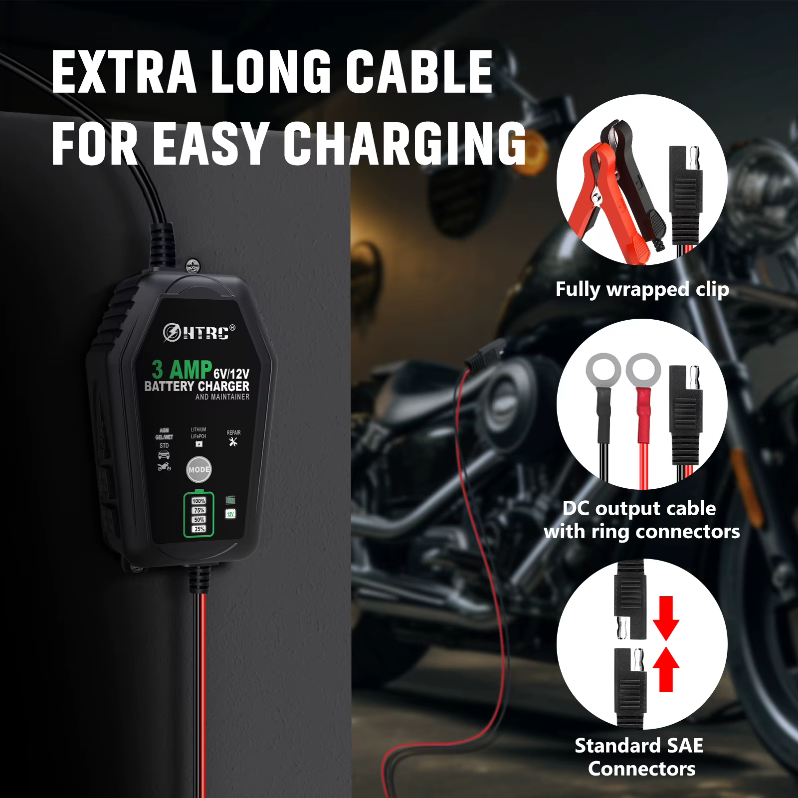 HTRC – chargeur de batterie intelligent 6V 12V 3000mA