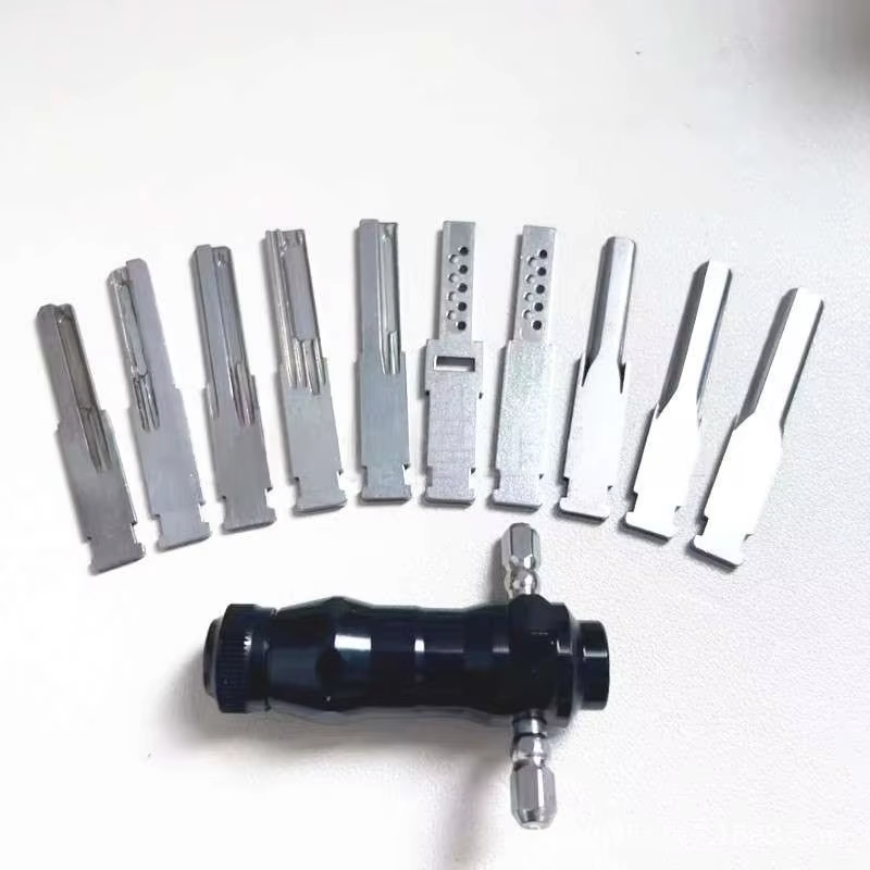 Kit de crochetage tubulaire 10-en-1 avec clés interchangeables en acier inoxydable – Outil de déverrouillage pour serrurier automobile et kit d'outils manuels DIY