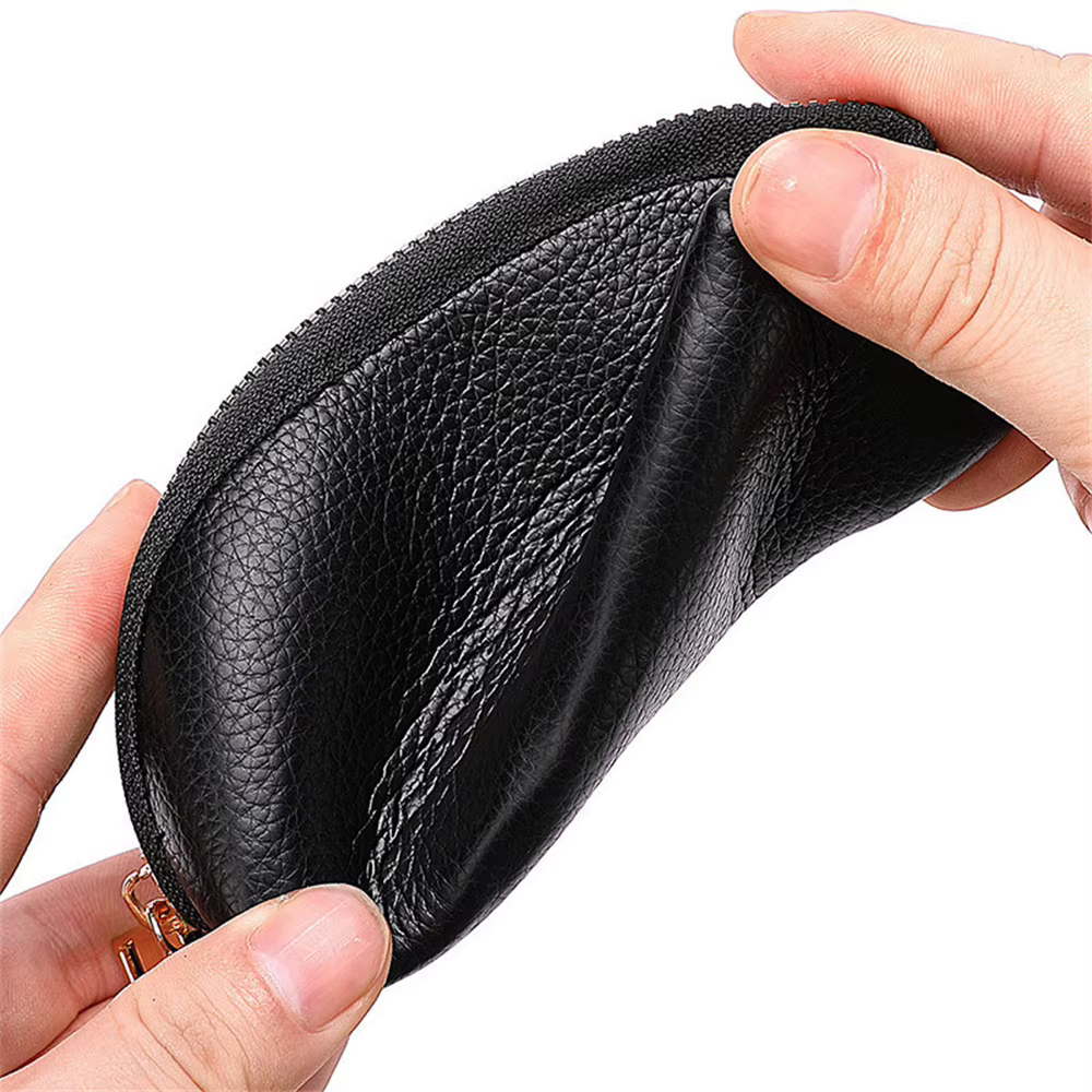 Étui à clés de voiture en cuir pour hommes et femmes, portefeuilles, porte-clés, sac à fermeture éclair, housse de porte-clés, sac de carte d'évaluation prédire, 007