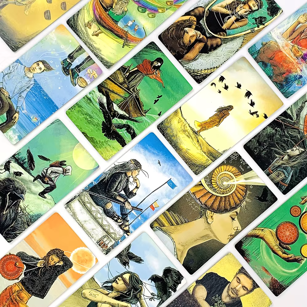 Cartes de tarot en boîte métallique