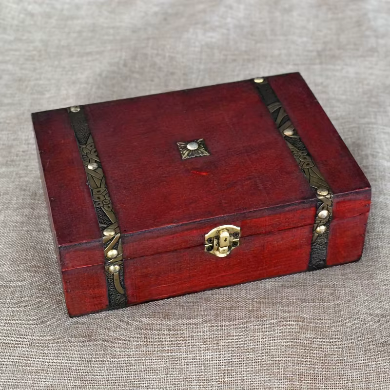 Boîte de rangement en bois Vintage