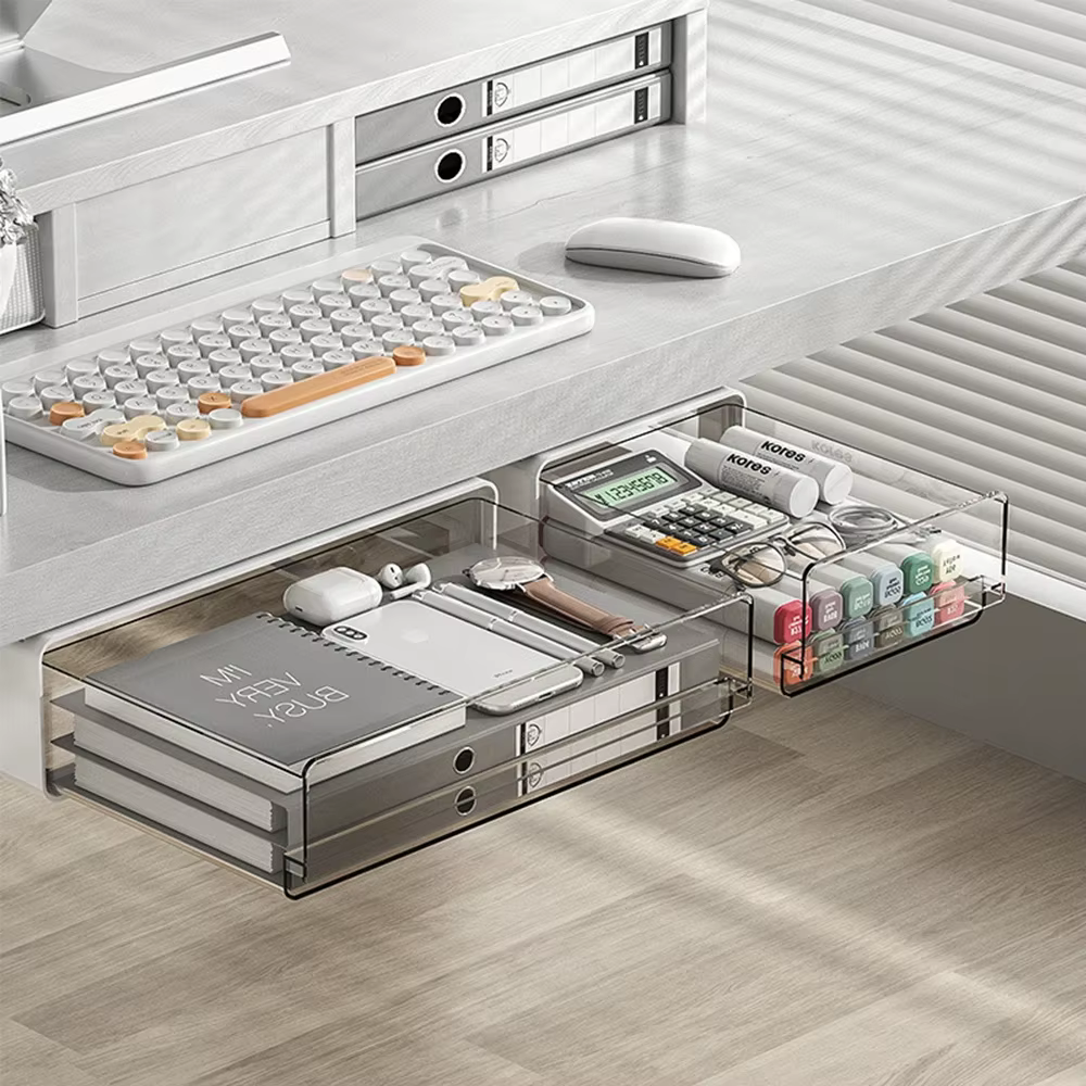 MELStorage-Boîte de Rangement Auto-Adhésive Cachée Sous Table