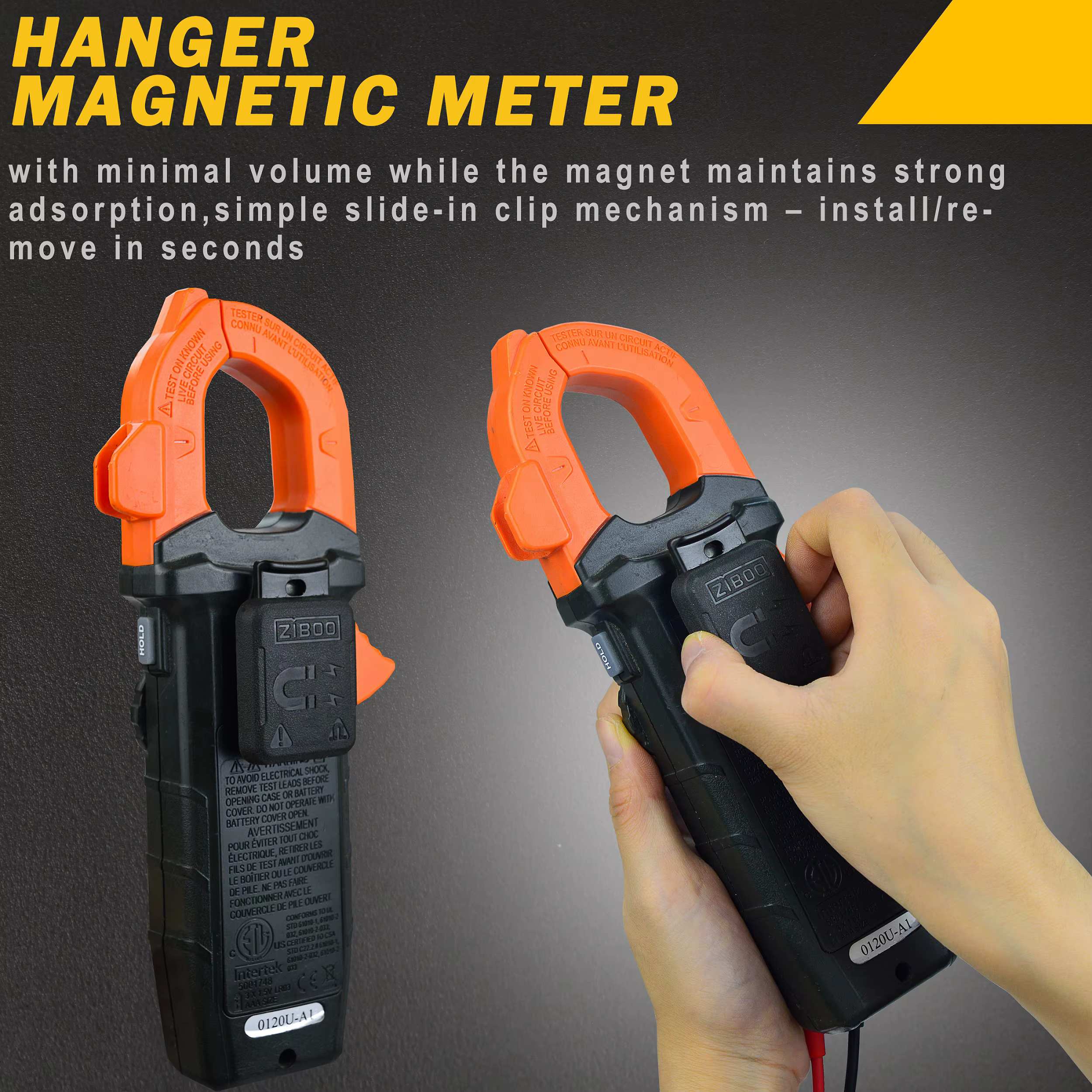 ZIBOO 69445 cintre magnétique sans sangle pour outils Klein pince compteurs et multimètres avec puissants aimants de terres rares