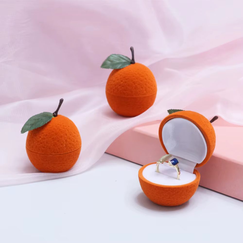 Boîte à bagues orange anti-poussière