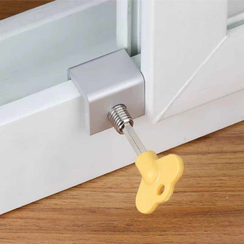 Serrure de fenêtre, serrure de porte coulissante réglable avec clé