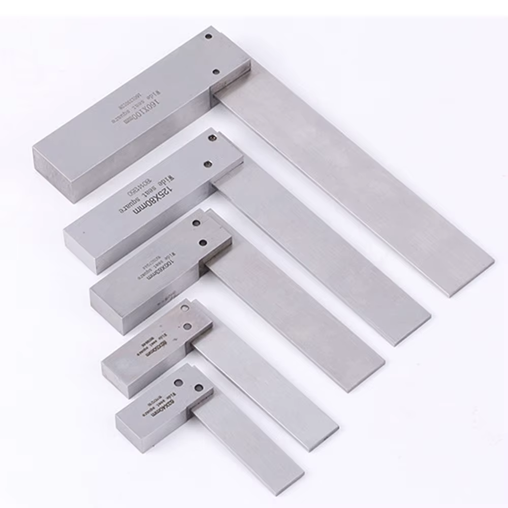 Règle d'angle en forme de L en acier au carbone de haute précision - 90 ° Outil de mesure à angle droit pour le travail