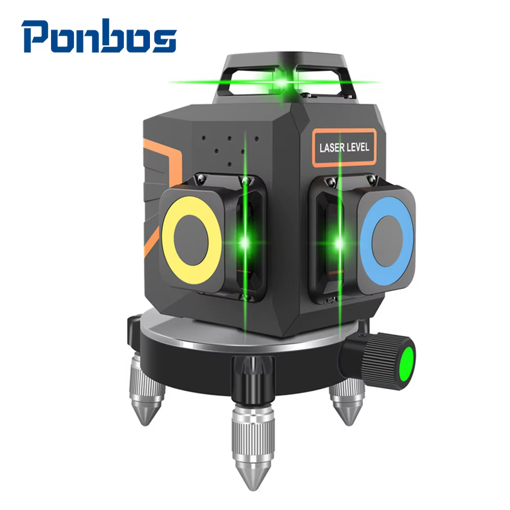 Ponbos Portable Mini niveau Laser auto-nivelant automatique 360