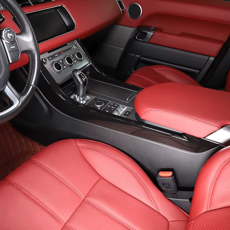 Autocollant de bande de garniture latérale de console centrale noire, fibre de carbone ABS, accessoires de voiture pour Land Rover Range Rover dehors 2014-2022, 256