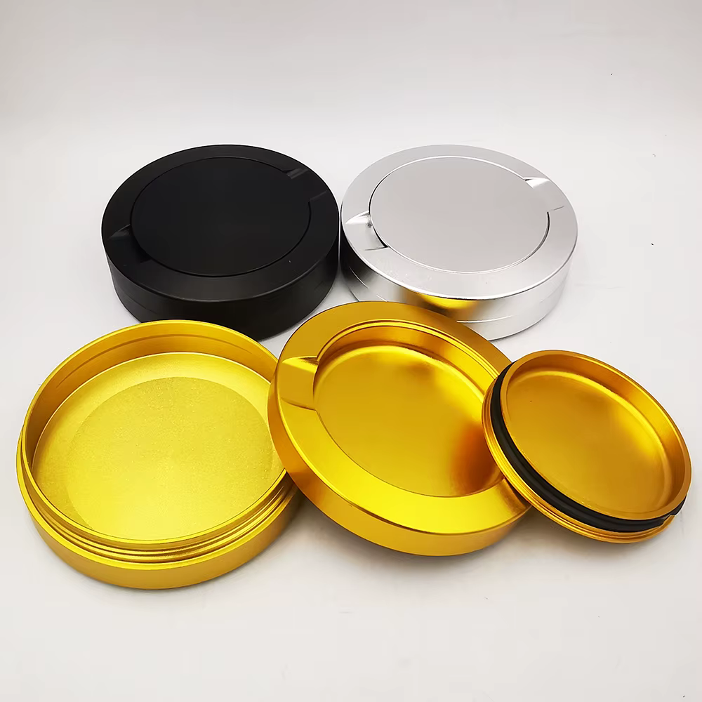 Zyn Metal Can 72MM Container Storage Tin Snus Cans Aluminum Black Color 3 Layers Snuffbox CNC