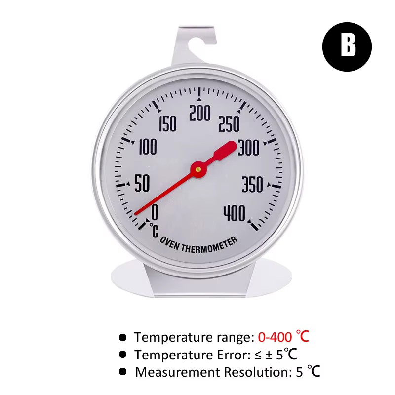 0-400 Celsius nouveau thermomètre de four en acier inoxydable accrocher ou support grand cadran cuisson barbecue