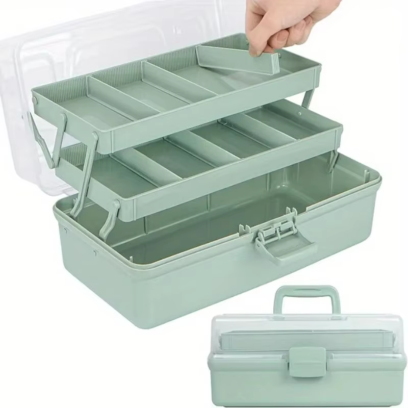 Boîte de rangement de séparation en plastique à 3 couches