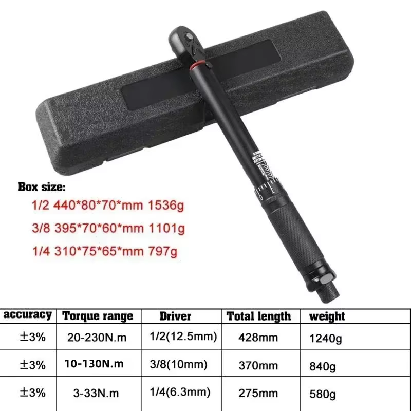 Clé dynamométrique à cliquet bidirectionnelle pour vélo et automobile