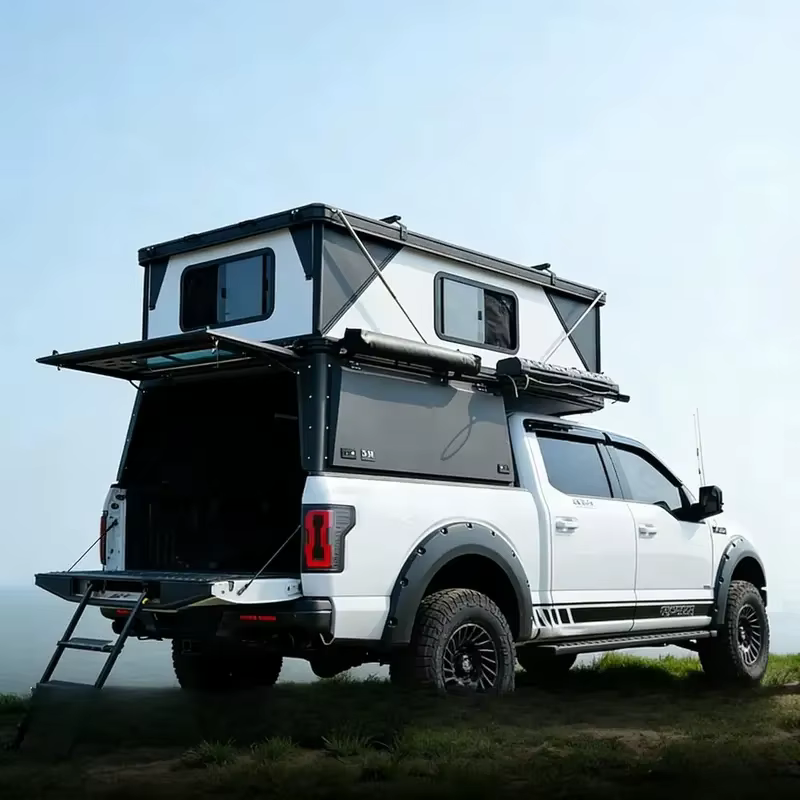 Tente de toit rigide imperméable pour 2-3 personnes - Tente de toit pliable en aluminium pour camionnette, camping-car tout-terrain