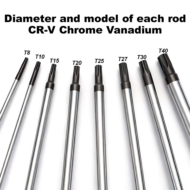 1 pièce Tournevis Torx magnétique de précision T8 T10 T15 T20 T25 T27 T30 T40, Kit d'outils manuels de réparation pour contrôleurs de sécurité Torx