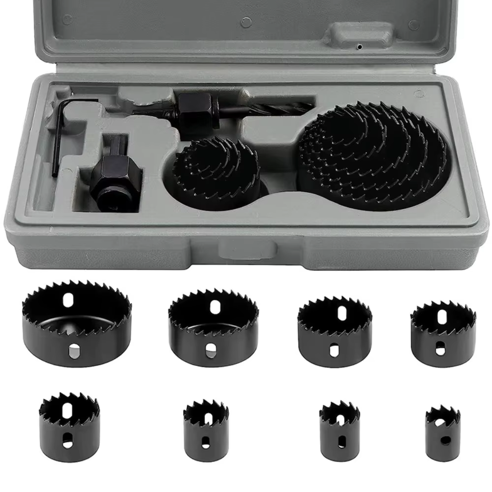 Kit de 11 scies cloches de 19-64 mm pour bois, métaux et alliages, avec étui