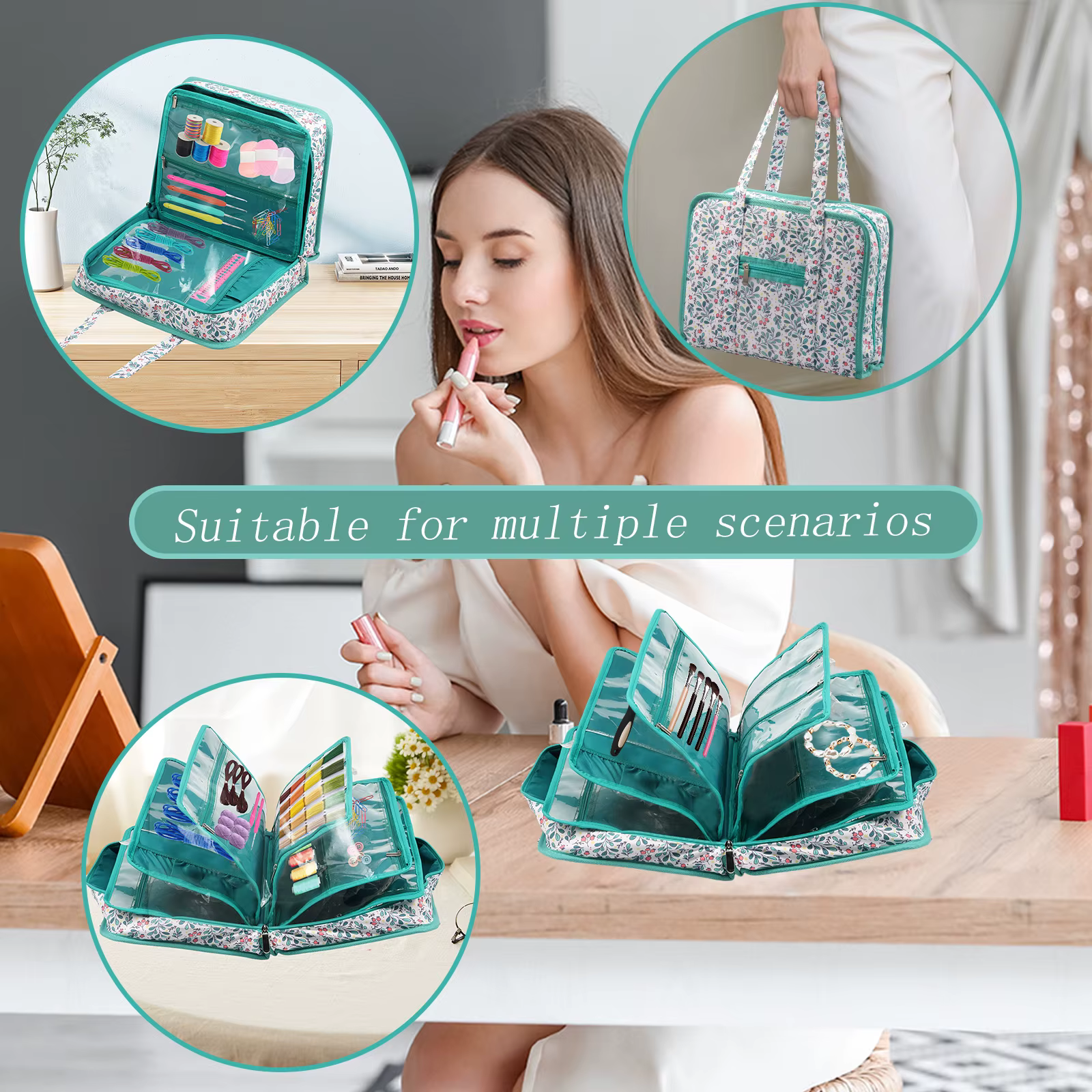 Sac de rangement pour fournitures de couture et d'artisanat