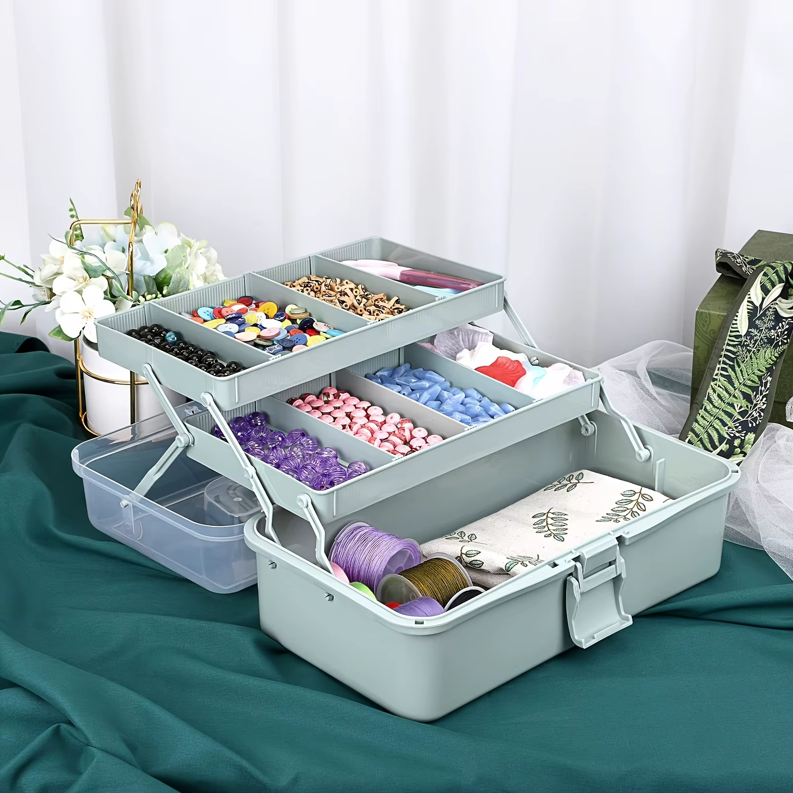 Boîte de rangement de séparation en plastique à 3 couches