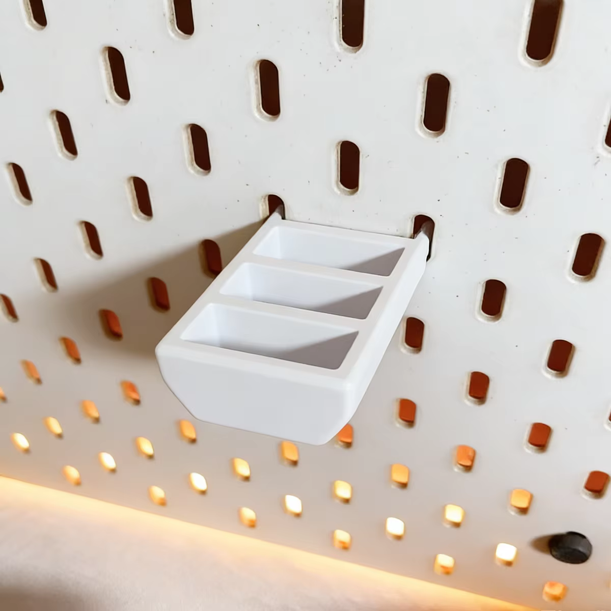 Accessoires de rangement simples à 3 compartiments pour panneau perforé
