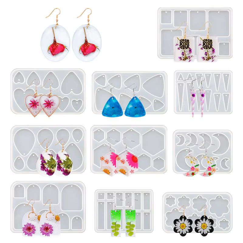 Moule géométrique en silicone pour boucle d'oreille