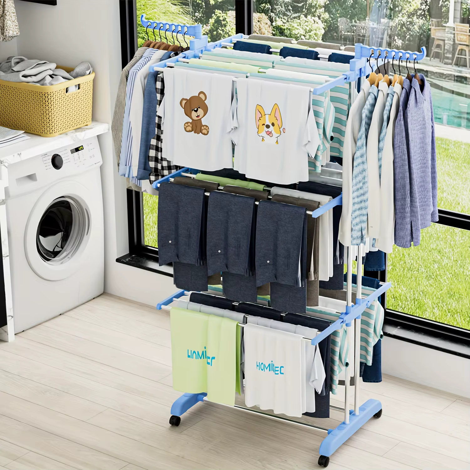 Séchoir à linge pliable à 4 niveaux