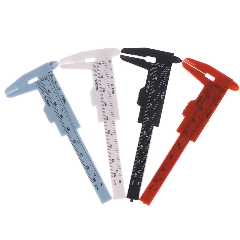 Pied à coulisse portable en plastique à double échelle 80 mm pour la mesure des sourcils